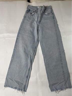 AGOLDE Light Wash High-Rise Wide Leg Jeans Size 23